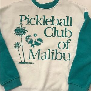 Pickleball Club of Malibu Teal and White Sweater